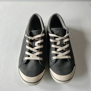 Teva Freewheel Gray Washed Canvas Sneakers 10 Comfort Travel Walking